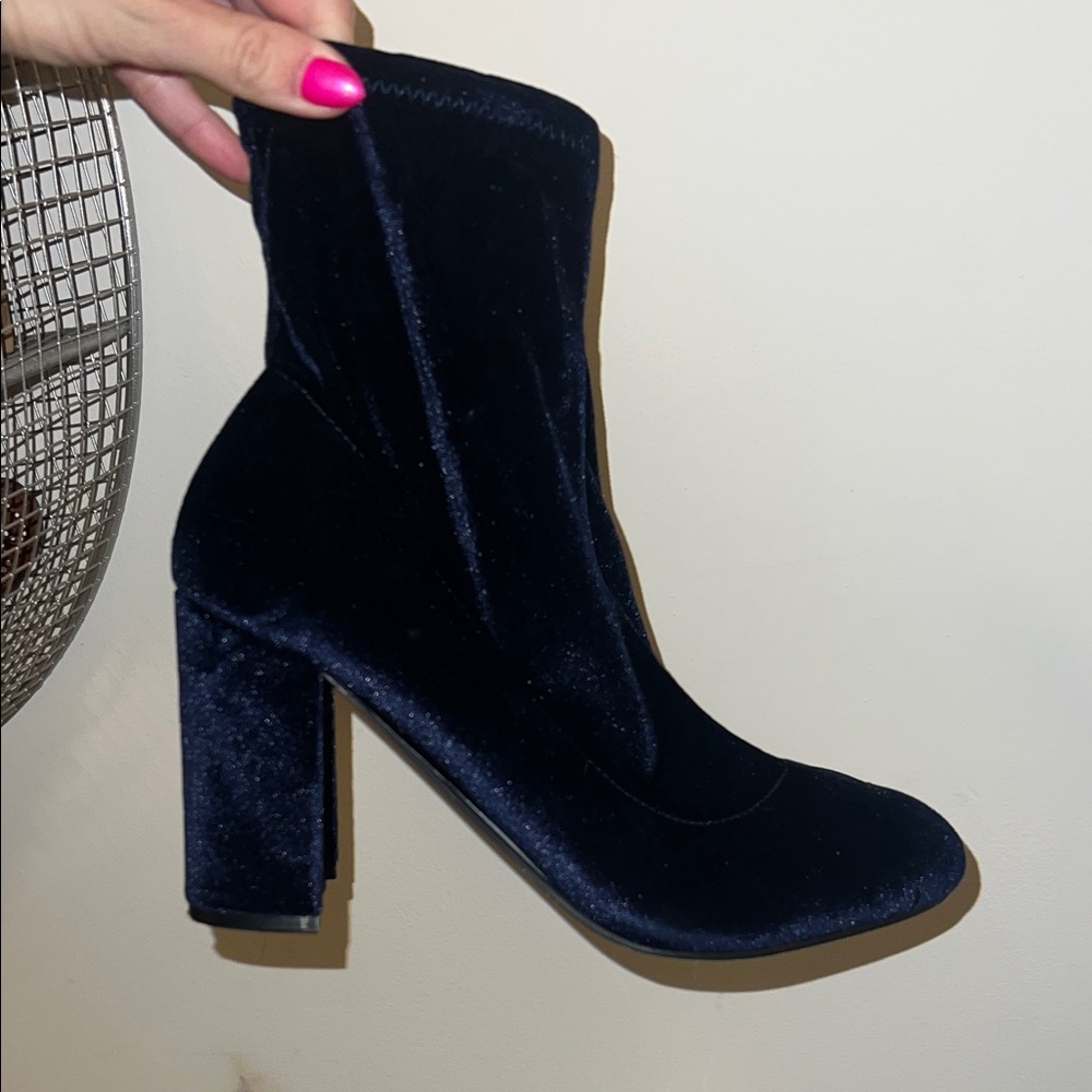 Madden Girl Black Velvet Heeled Boots